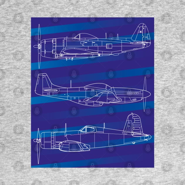 Blueprint Skies: Iconic Warbirds by Blue Gingko Designs LLC